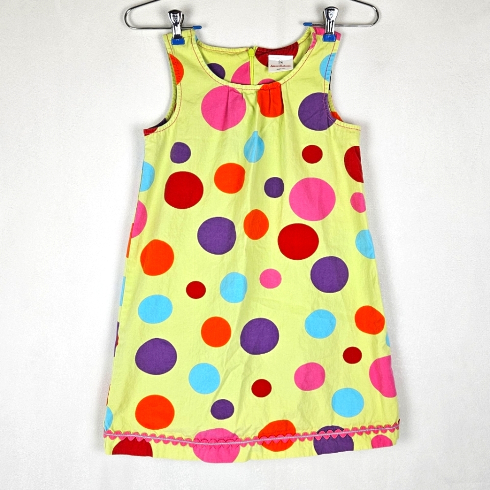 Hanna Andersson Green Polka-dot Dress Size 130 (8)